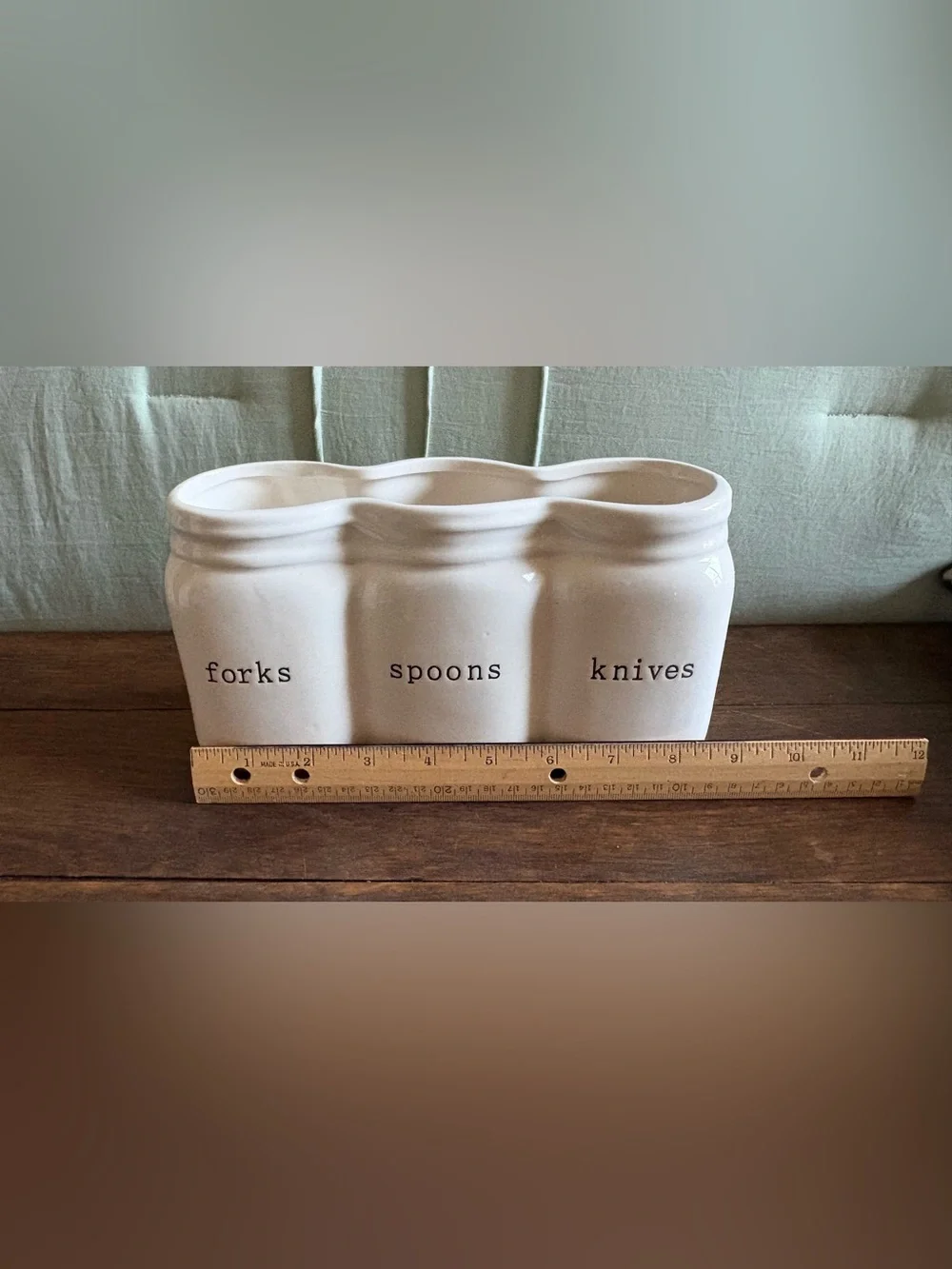Ceramic Utensil Holder for Forks, Spoons, Knives